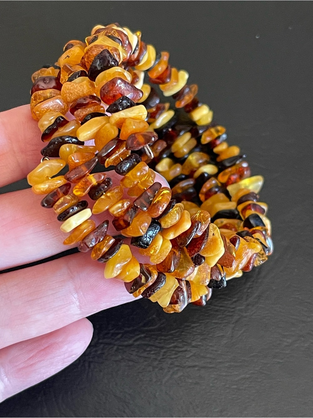 Vintage Multi-Color Amber Chip wire wrap Bracelet.